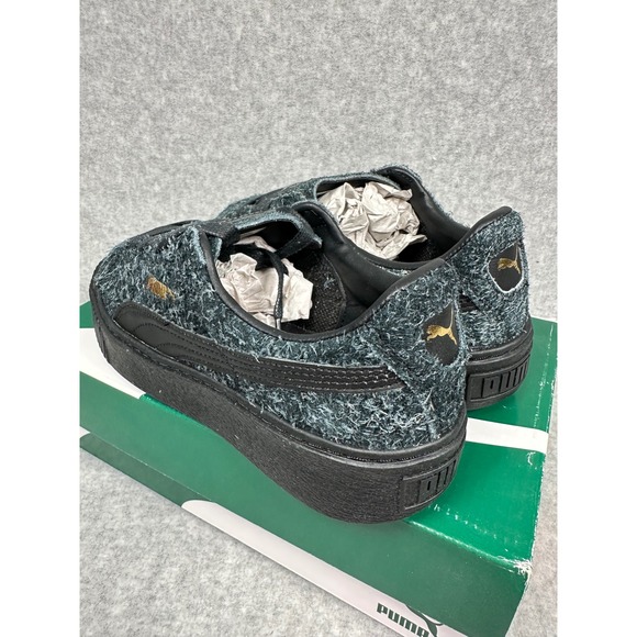 Puma Suede Platform Elemental Casual Sneakers Black Gold Women's Size 6 - Picture 3 of 8